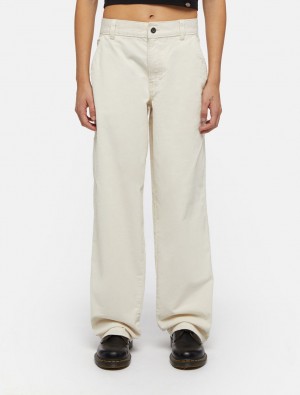 Παντελονι γυναικεια Dickies Corduroy Carpenter ασπρα | 13745609