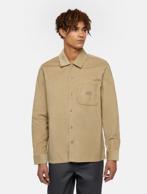 πουκαμισα ανδρικα Dickies Corduroy Χακί | 331044824