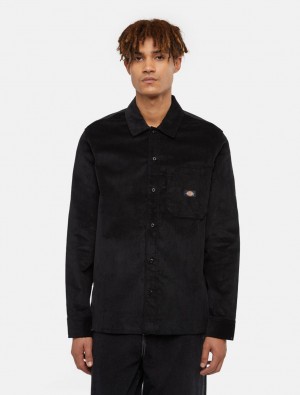 πουκαμισα ανδρικα Dickies Corduroy μαυρα | 950115672