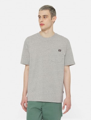 μπλουζακια ανδρικα Dickies Luray Short Sleeve Pocket γκρι | 904830854