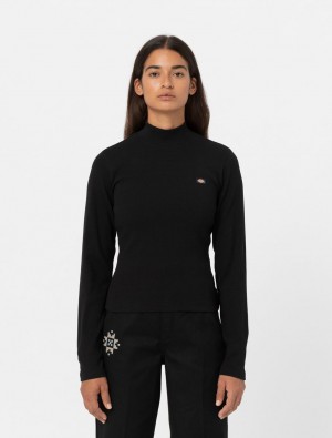 μπλουζακια γυναικεια Dickies Marysville Long Sleeve μαυρα | 466171602