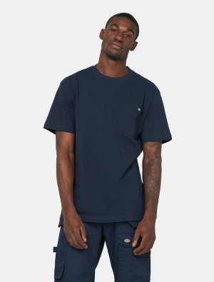 μπλουζακια ανδρικα Dickies Short Sleeve Pocket Cotton σκουρο μπλε | 693420884