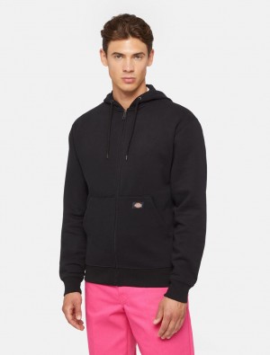 Φουτερ με Κουκουλα ανδρικα Dickies Full Zip Fleece μαυρα | 603785737