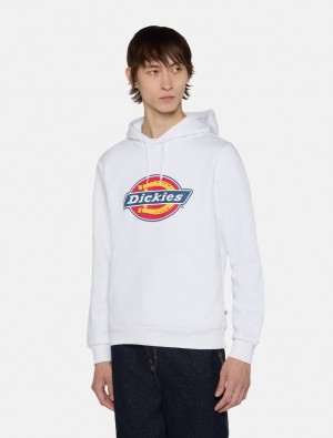 Φουτερ με Κουκουλα ανδρικα Dickies Icon Logo ασπρα | 967089439